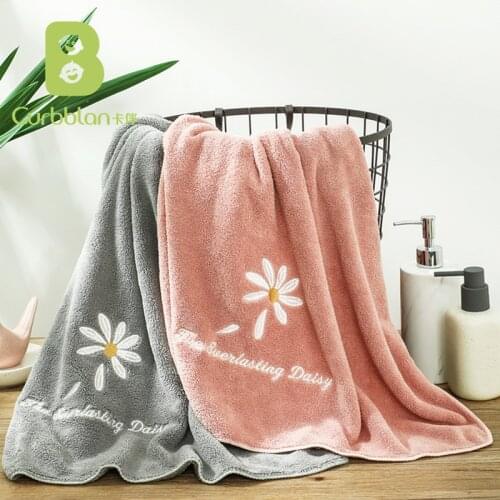 Curbblan Little Daisy Letter Embroidery Microfiber Towel Adult Washing Bath Household Soft Absorbent Towels For Home 75x150cm