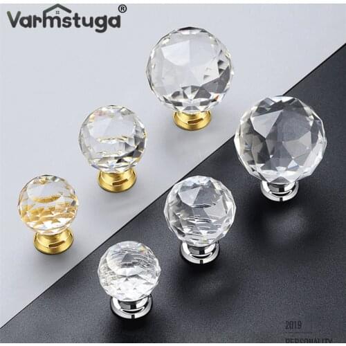 VARMSTUGA Diamond Shape Design Crystal Glass Knobs Cupboard Pulls Drawer Knobs Kitchen Cabinet Handles Furniture Handle Hardware