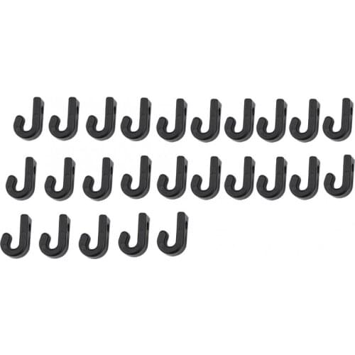 Lashing Hooks 25 pcs/Pack Black Kayak J Hooks Nylon Lashing Hooks for Kayak Bungee Cord Paddle Board Canoes Boats Equipment