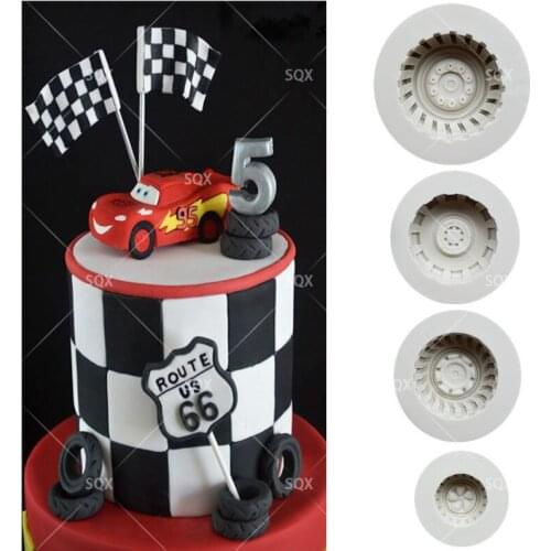Tires Fondant Cake Baking Molds,Moule Silicone,Cake Decorating Tools Pastry Tools Kitchen Accessories SQ16237