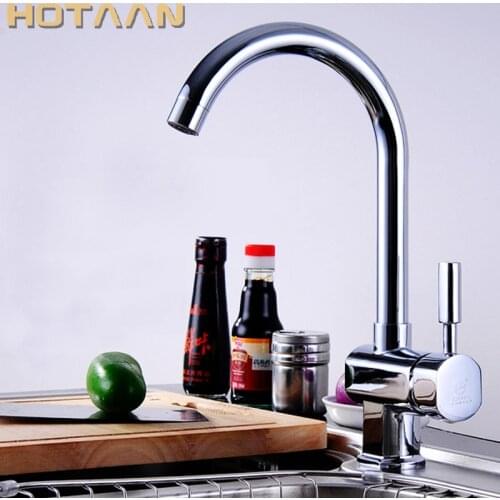 Free shipping kitchen cozinha Chromed single lever sink tap swivel hot and cold kitchen faucet mixer torneira,YT-6024