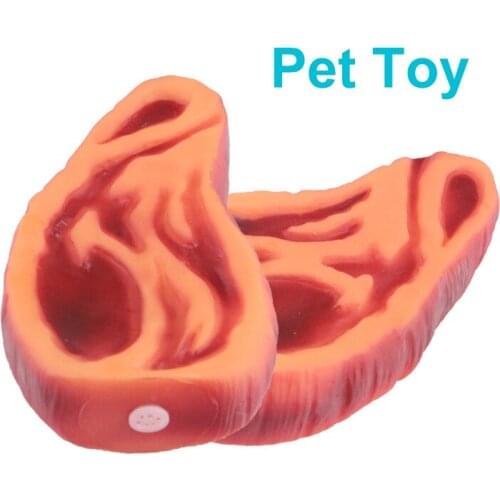 Dog Squeak Toys Beefsteak Shape Safety Cleaning Teeth Novelty Training Dogs Chew Toy For Samll Dogs Funny Interaction Pets Toys