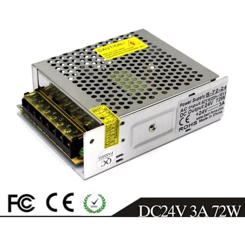 DC24V 3A 72W Voltage Transformer Switch Power Supply DC AC 24V Driver SMPS for Led Strip Led control Led switch LED display