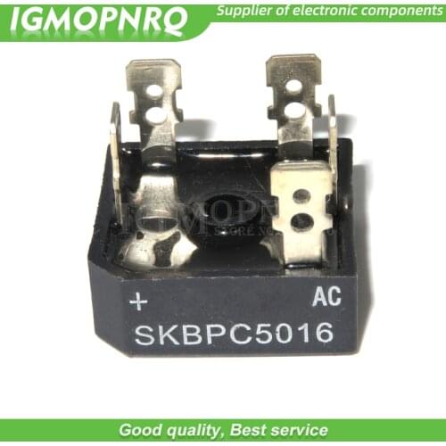 10PCS free shipping SKBPC5016 three phase bridge rectifier DIP 50A 1600V copper foot plastic shell 100% new original