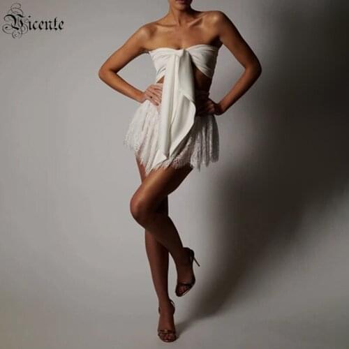 VJ.GOCHI Summer Dresses With Lace