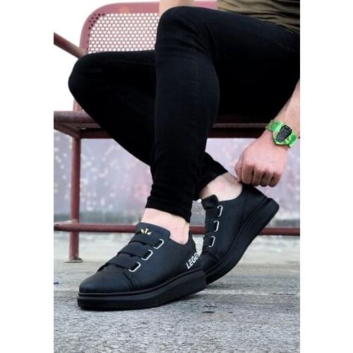 Wagoon WG029 3 Tape Legend Charcoal Thick Sole Casual Men Shoes