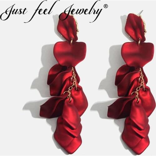 JUST FEEL 3 Color Design Fashion Resin Drop Earrings For Women Boho Vintage Charm Acrylic Long Dangle Statement Earring Jewelry