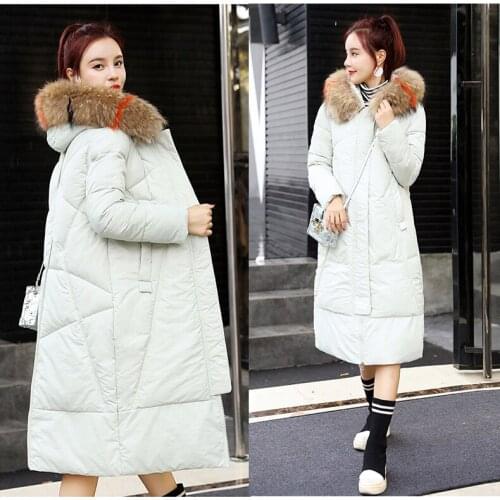 Winter 2018 womens dress Korean version of long style winter coat down cotton winter coat womens fashion cotton-padded jacket