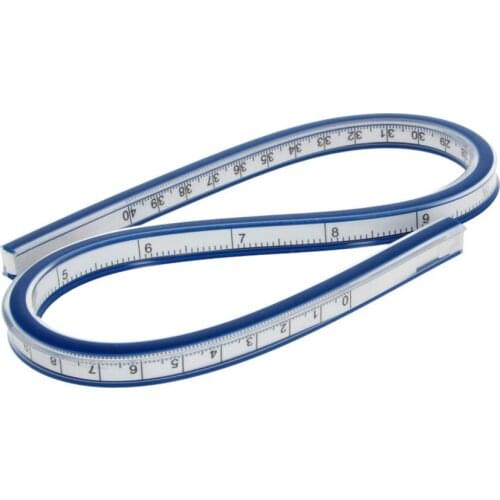 Utoolmart 1pcs Curve Ruler T-shaped Ruler Scale Soft Plastic Metal Plastic Plexiglass Material Compact Convenient Measuring Tool