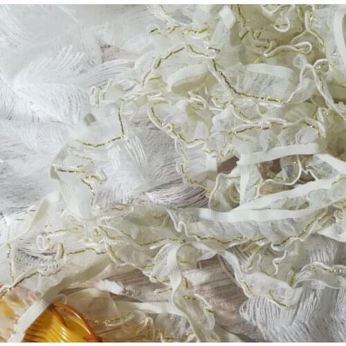 1Yards 91cm Guipure Lace Fabric 1.5cm DiyTulle Lace Ribbon Trim Gold Lace Fabric Sewing Dress Decoration Clothes Crafts LE21