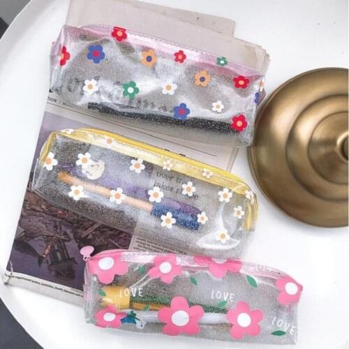 20pcs Big Pencil Case Boys Girls School Canvas Pencil Bag Stationery School Supplies Student Storage Flower Wholesale