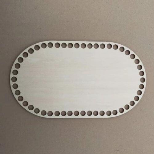 3pcs /Lot 23x13cm Laser Cut Custom Wood Hollow Bottom Thread Yarn Basket Oval Wood Base