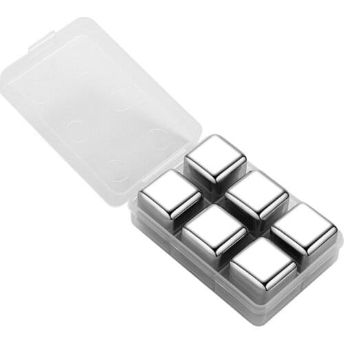 304 Stainless Steel Ice Cubes 6 pcs / set Reusable Chilling Stones for Whiskey Wine Keep Drink Cold Longer Drop Shipping