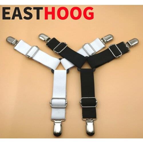 4PCS/Set Elastic Bed Sheet Grippers Belt Fastener Mattress Elastic Non-slip Clip Home Textiles Organize Gadgets