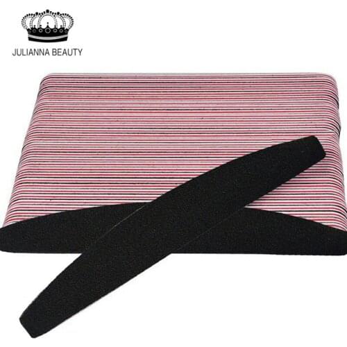 50Pcs 100/180 Grit Nail Art Sanding Files Sandpaper Nail File Buffing Sponge Cleaner Curve Manicure Tools Set Nail File In Bulk
