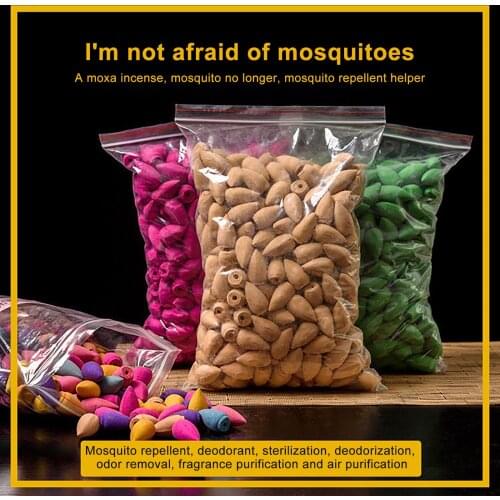 50PCS Natural Sandalwood Backflow Incenses Colorful Indoor Tower Zen Incense Aroma Air Purify Freshener Cone Home Supplies