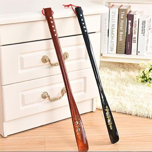 55 cm Ultra Long Mahogany Craft Wenge Wooden Shoe Horn Professional Wooden Long Handle Shoe Horn Lifter ShoehornNew Arrival