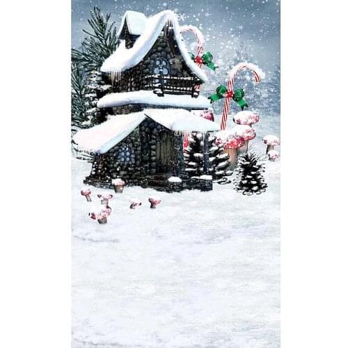 5x7 Christmas Photography Background Newborn White Snow Ice Blue Red Star Backdrop for Xmas Party Family Photo Booth Props