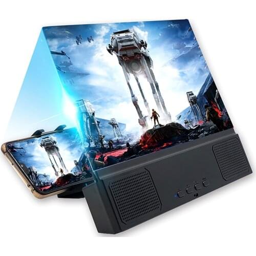 8/12'' Phone Screen Magnifier Bracket Bluetooth Amplifier Phone Stand HD Projection Holder for Universal Mobile Phones