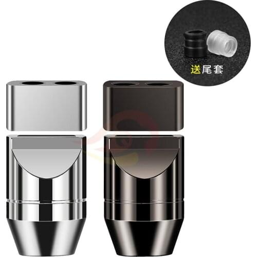 Earphone Slider Adapter 6.8mm to 3.4mm Aluminum Alloy Y Splitter Audio Jack Earphones Accessories For Upgrade Cable Black Silver