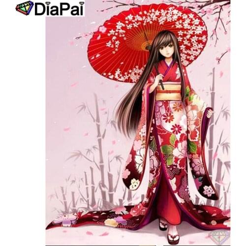 DIAPAI 100% Full Square/Round Drill 5D DIY Diamond Painting "Kimono woman" Diamond Embroidery Cross Stitch 3D Decor A21014