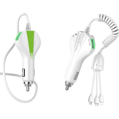 Car Charger Quick Charging Dual USB 3 Ports Charger Adapter for iPhone/Android/Type-C JR Deals