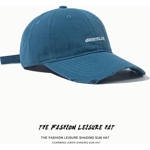 2021 New Concise Style Letters Embroidery Soft Top Edge Damage Baseball Cap for Man and Woman Blue Red Black Fashion Peaked Cap