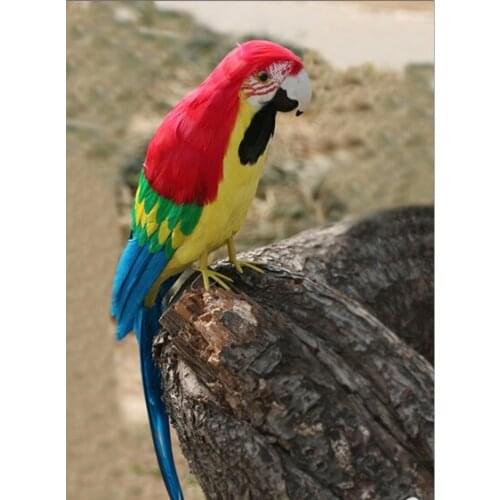 Big cute simulation parrot model foam&furs red&blue parrot bird toy gift about 42cm 3022