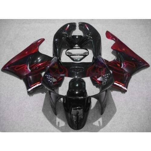 Dor-Custom Motorcycle Fairing kit for CBR900RR 98 99 CBR 900RR 919 1998 1999 ABS Red flames black Fairings set