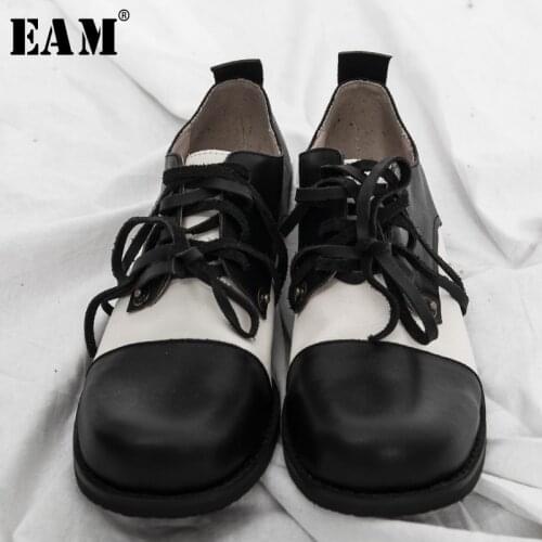 [EAM] Women New Contrast Color Bandage Pu Leather Personality Accessories Fashion Tide All-match Spring Autumn 2021 1S972