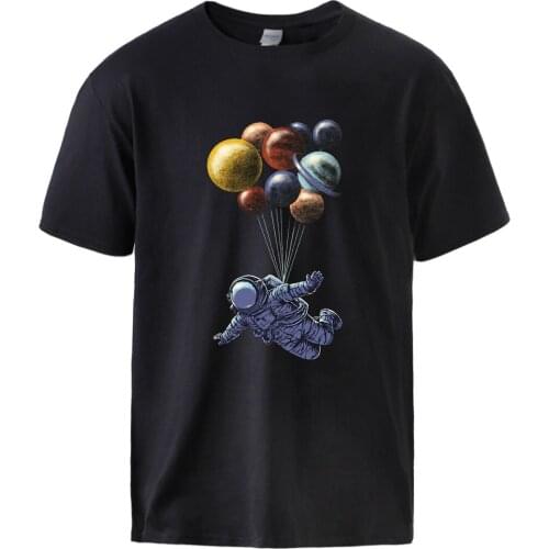 Astronaut Balloon Print T shirts Man Short Sleeve Top Summer Cotton Sportswear tshirt 2020 Man Brand Crewneck Casual Workout Tee