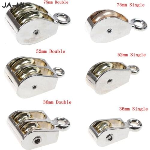 Hot New DIY Mini Metal Sheave Zinc Alloy Fixed Pulley Crown Block And Tackle Lifting Wheel Single/Double Pulley 36/52/75mm