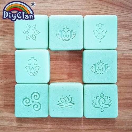 Hamsa Handmade Soap Making Stamp Lotus Natural Clear DIY Natural Organic Glass Soap Seal Buddhism Pattern Acrylic Chapters