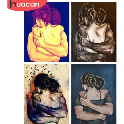 HUACAN 5D Diy Diamond Painting Couple Full Square/Round Diamond Embroidery Portrait Mosaic Picture Of Rhinestone Handmade Gift