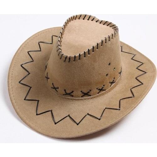 Mens Womens Fashion Cowboy Cap Solid Color Wide Brim Hat for Fancy Dress Party Hat For Men Vintage