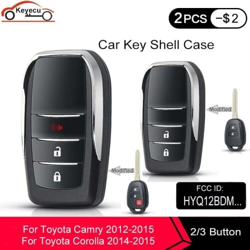 KEYECU 2 / 3 Buttons Modified Flip Key For Toyota Reiz Camry Rav4 Yaris Folding Car Remote Key Shell Uncut Blade Fob Blank Case
