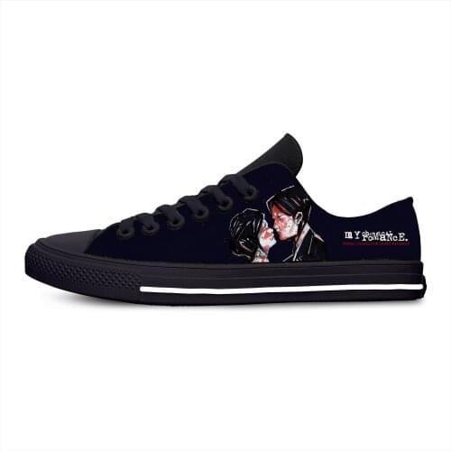 Hot My Chemical Romance Rock Band Fashion Novelty Casual Cloth Shoes Low Top Lightweight Breathable 3D Print Men women Sneakers