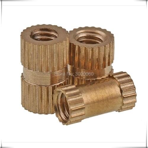 M3*5mm(OD)*8mm(H) Injection Molding Round Knurled Brass Insert Nuts 500pcs/lot