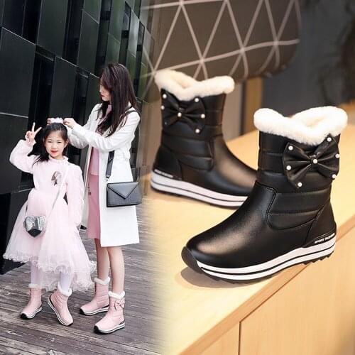 Fashion winter Parent-child snow boots Comfort non-slip waterproof slip-on women ankle boots Platform warm female cotton shoes
