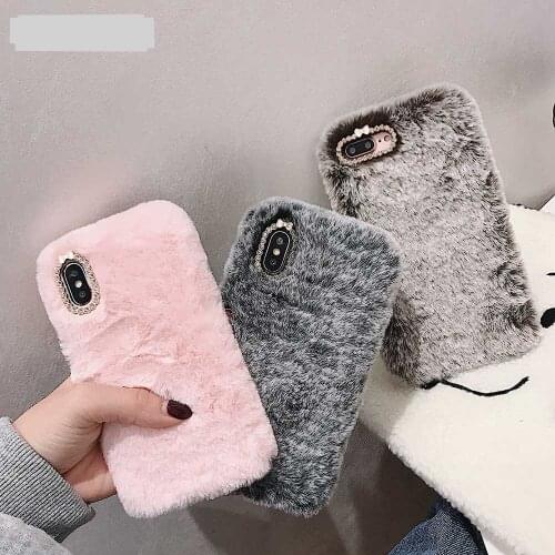 Fashion Lady Gift Case for iPhone 12 XS Max XR X 11 Pro Max SE Furry fluffy Warm Cover for iPhone 6 6S 7 8 Plus Soft Phone Case