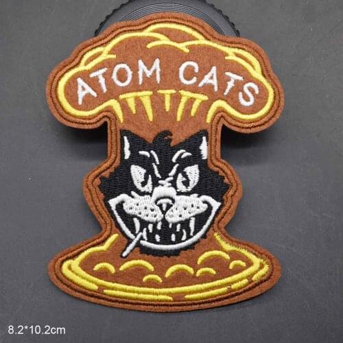 Boom Cat Iron On Embroidered Clothes Patches For Clothing Music Band Stickers Garment Wholesale