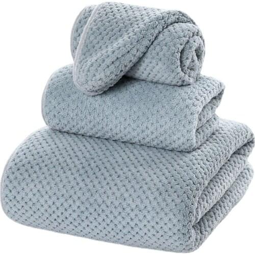 Pure Cotton Absorb Water Quickly Dry No Sheding Does Not Pilling Three Piece Towel Bath Towel Hair Dryer Cap