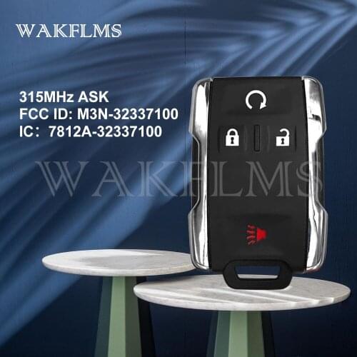 New 4 Buttons 315MHz Remote Key Silver Side for Chevrolet GMC Colorado Silverado 2014-2016 No Mark M3N-32337100