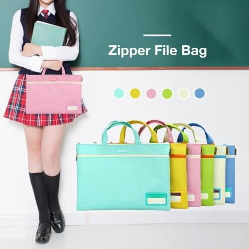 Portable Double-layer File Package Colorful A4 Oxford File Bag For Students Office