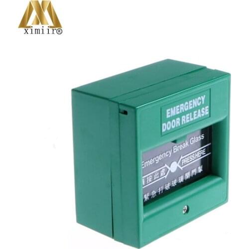 Break Glass Fire Emergency Exit Release E20A Green Color Exit Button For Door Access Control System