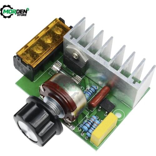 4000W Voltage Regulator 0-220V AC SCR Electric Adjustable Motor Speed Control Dimmers Dimming Speed With Temperature Insurance