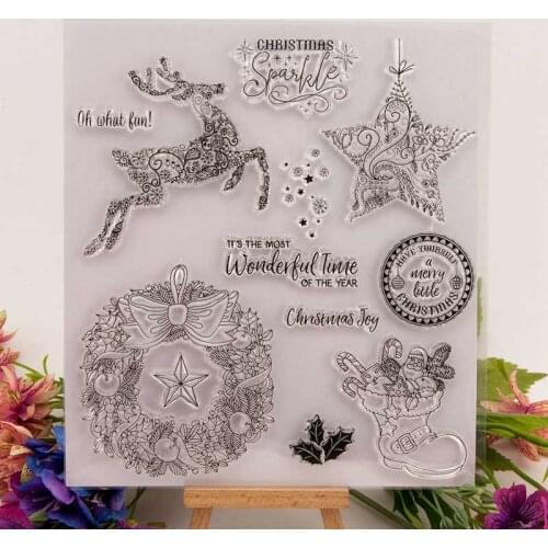 Christmas Sparkle Clear Stamps for DIY Scrapbooking Craft Making Decoration Transparent Stempels New 2018 Silicone Seal