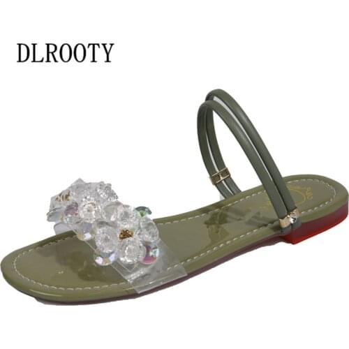 Women Sandals Flip Flops Slippers Summer Fashion Crystal Rome Slip-On Breathable Non-slip Shoes Woman Slides Solid Casual Female