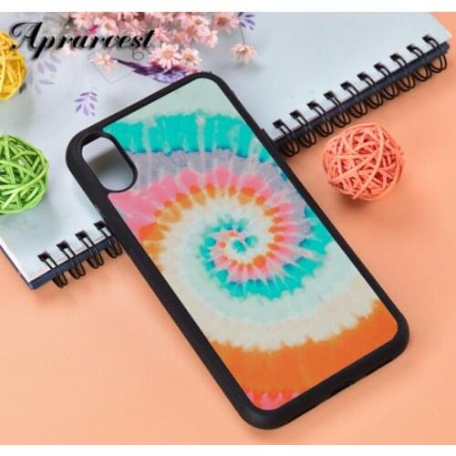 Aprarvest Beachy Tie Dye Silicone Rubber Phone Case Cover For iPhone 6 6S 7 8 PLUS X XS XR 11 12 MINI PRO MAX