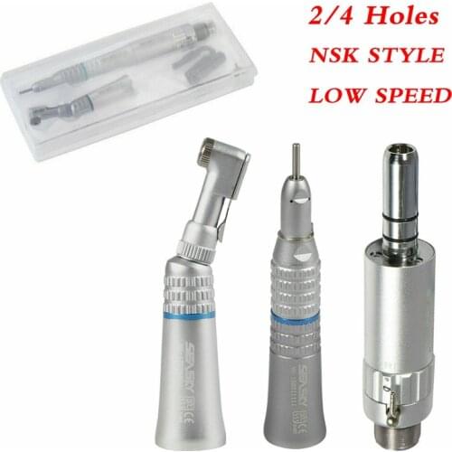 NSK Style Dental Slow Low Speed Handpiece Straight Contra Angle Air Motor 2/4Holes